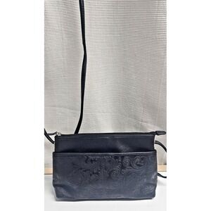 ili Cheyenne floral embossed leather crossbody
